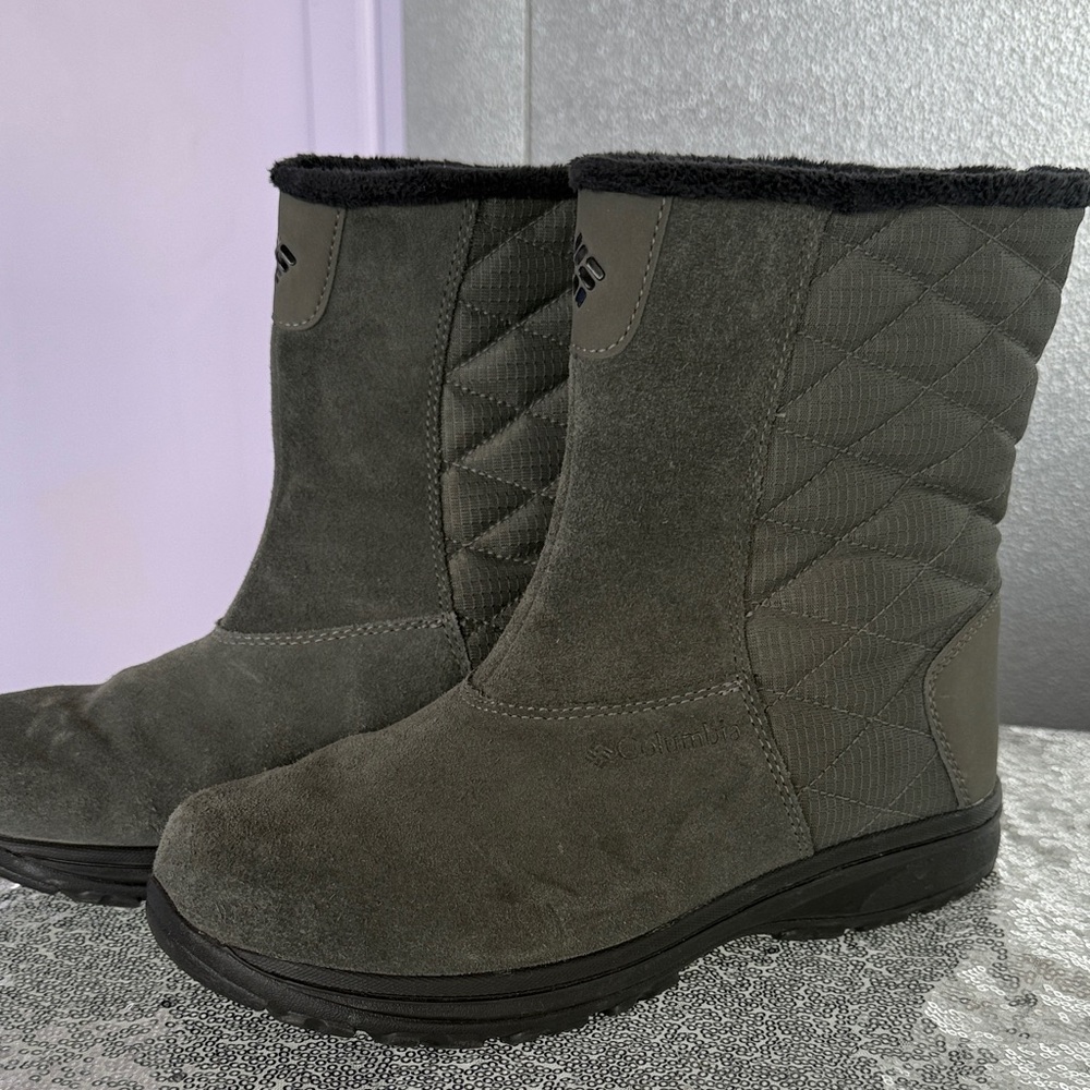 Columbia Women's Ice Maiden Slip III Gray Quilted Winter Boots